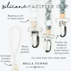 Bella Tunno Clipes de chupeta com contas de silicone - Hortelã Outlet