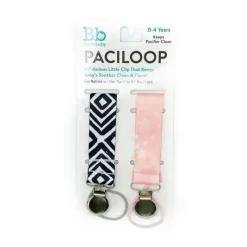 Bazzle Baby Clipes de chupeta com estampa preta e rosa claro Bazzle bebê menina Clearance