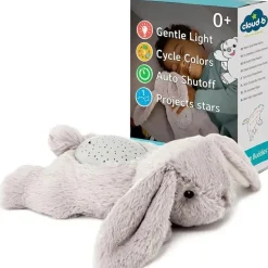 Cloud B - Mini projetor de luz noturna calmante Dream Buddies, Grey Bunny Best