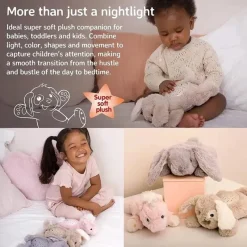 Cloud B - Mini projetor de luz noturna calmante Dream Buddies, Grey Bunny Best
