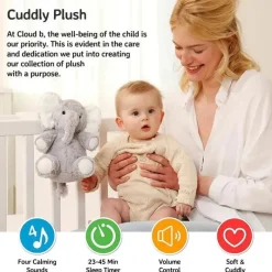 Cloud B - Máquina de Som com Sons Calmantes de Ruído Branco, Elliot Elephant Fashion