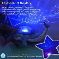 Cloud B - Ocean Projector Nightlight, Tranquil Whale Family Clearance