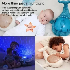 Cloud B - Ocean Projector Nightlight, Tranquil Whale Family Clearance