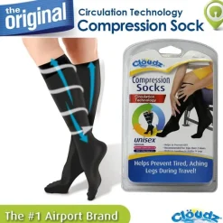 Cloudz - Compression Flight Socks, Medium (Black) Online
