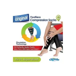 Cloudz - Footless Compression Socks, Black (Fits Large/Extra Large) Discount
