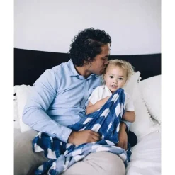 Little Unicorn Cobertor de musselina de algodão pequeno unicórnio simples - Jack Plaid Clearance