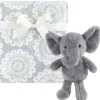 Baby Vision Cobertor de pelúcia com brinquedo, elefante fofo New