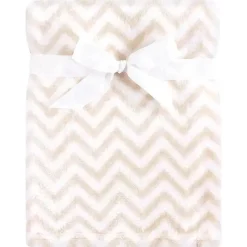 Baby Vision Cobertor de pelúcia de seda , Tan Chevron Best