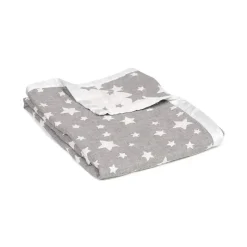 Living Textiles Cobertor jacquard de musselina de algodão - Grey Star Discount