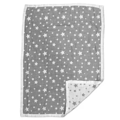 Living Textiles Cobertor jacquard de musselina de algodão - Grey Star Discount