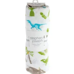 Stephen Joseph Cobertores de bebê de musselina Dino Outlet