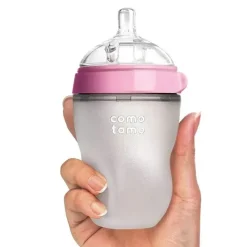 Comotomo - mamadeira Natural Feel de 8 onças, rosa Fashion