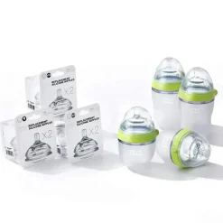 Comotomo - pacote de mamadeira com 7 unidades, verde Discount