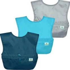 Iplay Conjunto de 3 babadores de brotos verdes Snap &amp; Go Easy Wear, conjunto azul e cinza Discount