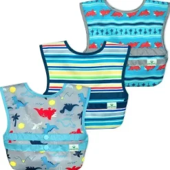 Iplay Conjunto de 3 babadores de brotos verdes Snap &amp; Go Easy Wear, Aqua Dinosaur Discount