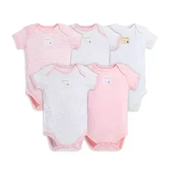 Burt's Bees Baby Conjunto de 5 bodys de manga curta Burt's Bees, flor Fashion