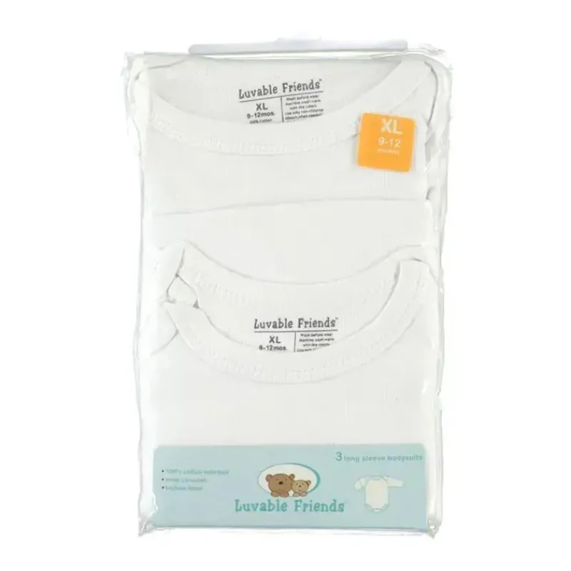 conjunto_de__bodys_manga__SKU5WRq5sDh_1.webp Luvable Friends Conjunto de 3 bodys manga longa , branco Clearance