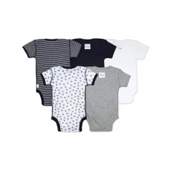Burt's Bees Baby Conjunto de 5 bodys manga curta Burt's Bees, mirtilo Outlet