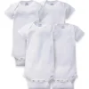 Gerber Conjunto de 4 bodys manga curta Onesies, branco New