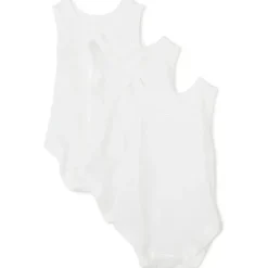 SpaSilk Conjunto de 3 bodys sem mangas , branco Best