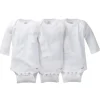Gerber Conjunto de 3 macacões brancos de manga comprida Fashion