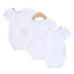 SpaSilk Conjunto de 3 macacões manga curta, branco Outlet