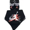 Haddad Conjunto de 2 peças de meias e babadores infantis Nike Air Jordan para bebês de 0 a 6 meses Fashion