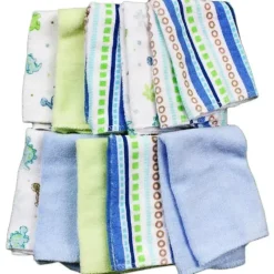 SpaSilk Conjunto de 10 Toalhas , Linhas Azuis Fashion