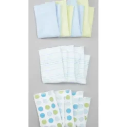 SpaSilk Conjunto de 10 toalhinhas , bolinhas azuis Discount