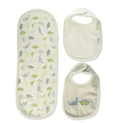 Little Me Conjunto de babador e pano de arroto Dinosaur Online