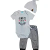 Bon Bébé Conjunto de Body Cinza Bon Bebe 3 Peças Best