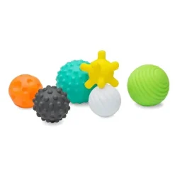 Infantino Conjunto de bolas múltiplas texturizadas , multicoloridas New