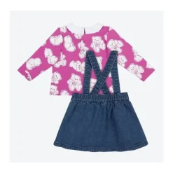 Moschino Conjunto de camiseta e saia suspensório bebê - menina, rosa Sale