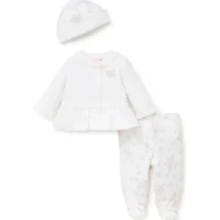 Little Me Conjunto de cardigã Dainty Roses branco/rosa Online