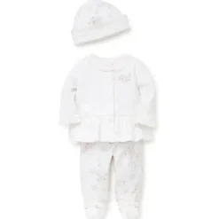 Little Me Conjunto de cardigã Dainty Roses branco/rosa Online