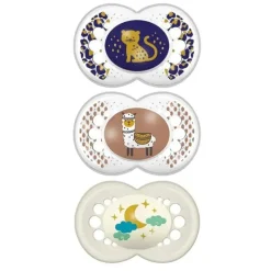 Mam Conjunto de chupetas ortodônticas de silicone Day &amp; Night - 6+ meses Fashion