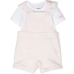 Hugo Boss Conjunto de macacão de algodão Baby - menina, rosa claro Online