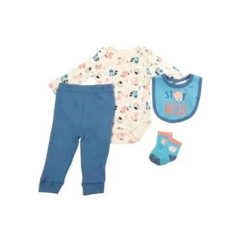 conjunto_de_macaco_e_cala_SKU2VEm3VNK_0.webp René Rofé Conjunto de macacão e calça Rene Rofe - 4Pk Baby Boy Fox New