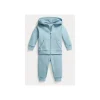 Ralph Lauren Conjunto de moletom e calça Fleece Full-Zip - Azul Claro New