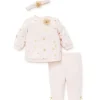 Little Me Conjunto de Moletom Stars - Rosa Claro New
