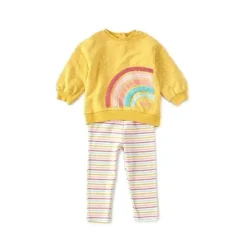 Little Me Conjunto de moletom Rainbow 2 peças - Amarelo Discount