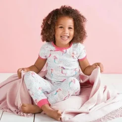 Mud Pie Conjunto de pijama de duas peças com estampa de sereia de torta de lama New
