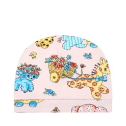 Moschino Conjunto de presente de chapéu e sapato Baby - Girl com estampa completa, rosa Fashion