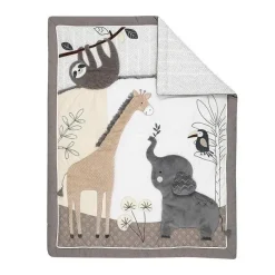 Lambs u0026 Ivy Conjunto de roupa de cama para bebês Lambs & Ivy Jungle Animals 4 peças Clearance