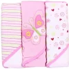 SpaSilk Conjunto de toalhas com capuz Soft Terry, pacote com 3 borboletas rosa Sale