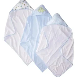 SpaSilk Conjunto de toalhas com capuz Soft Terry, pacote de 3 Dino azul Hot
