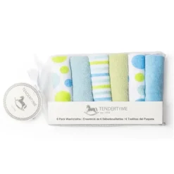 Rose Textiles Conjunto de toalhinhas de bebê - círculos azuis, verdes e brancos 6 peças Discount