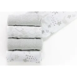 Piccolo Bambino Conjunto de toalhinhas de bebê 5 pk Terry, cinza Hot