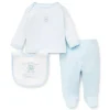Little Me Conjunto ombro a ombro Thank Heaven com babador - azul Discount
