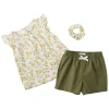 René Rofé Conjunto Rene Rofe Girl Floral Top e Shorts com Scrunchie Best